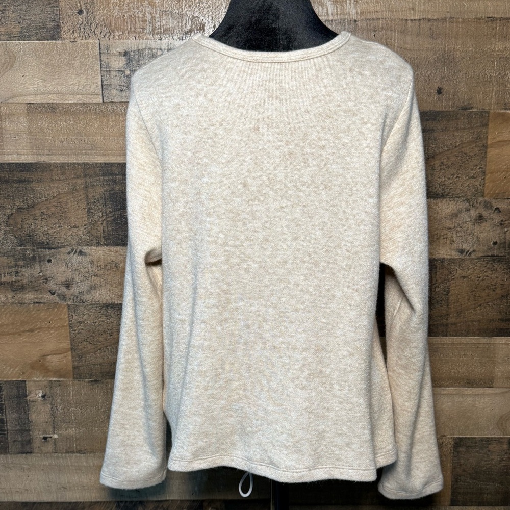 NWOT Karen Kane Women's Long Sleeve Knotted Shirt Blouse Top Large XLP Petite - Picture 4 of 5